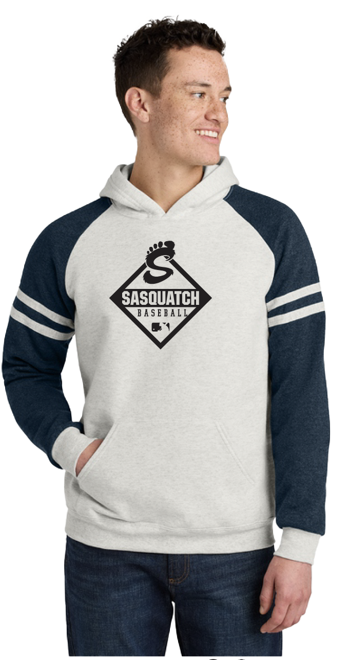 Sasquatch Adult Striped Hoodie - Oatmeal/Indigo