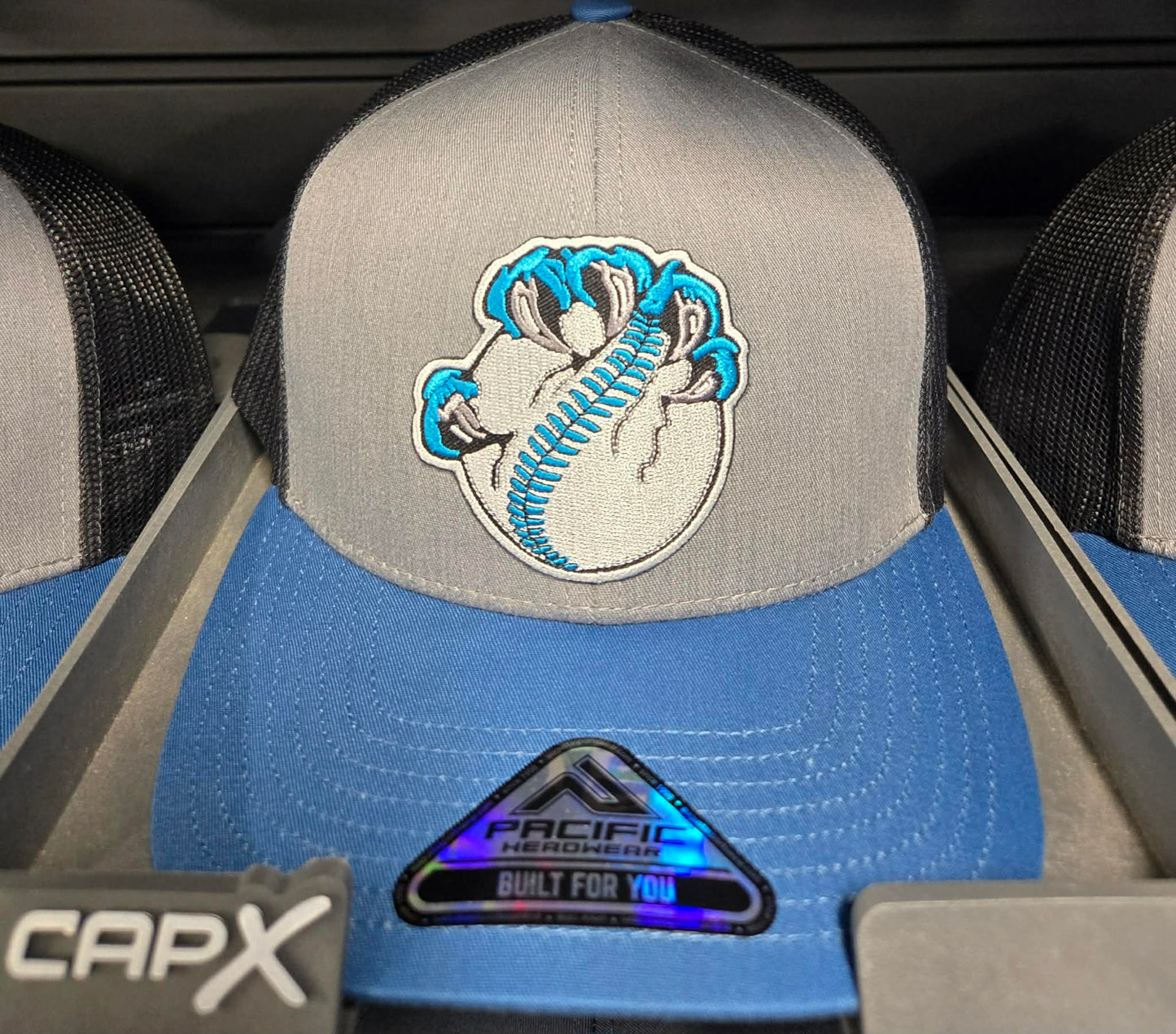 Sasquatch Trucker Hat (Heather Gray/Lt Charcoal/Ocean Blue)