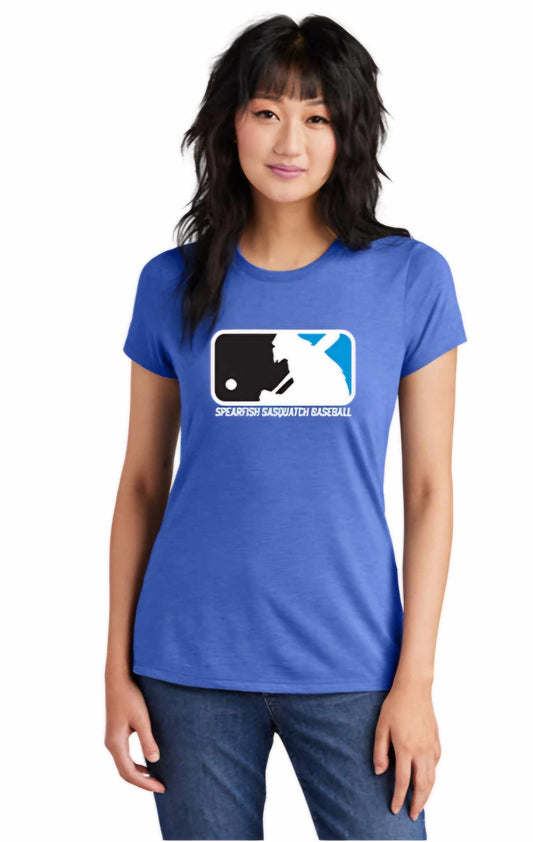 Sasquatch Women's Mock MLB Logo T-Shirt - Royal Frost