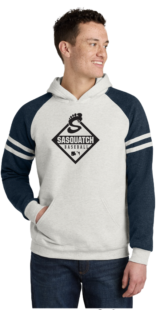 Sasquatch Adult Striped Hoodie - Oatmeal/Indigo