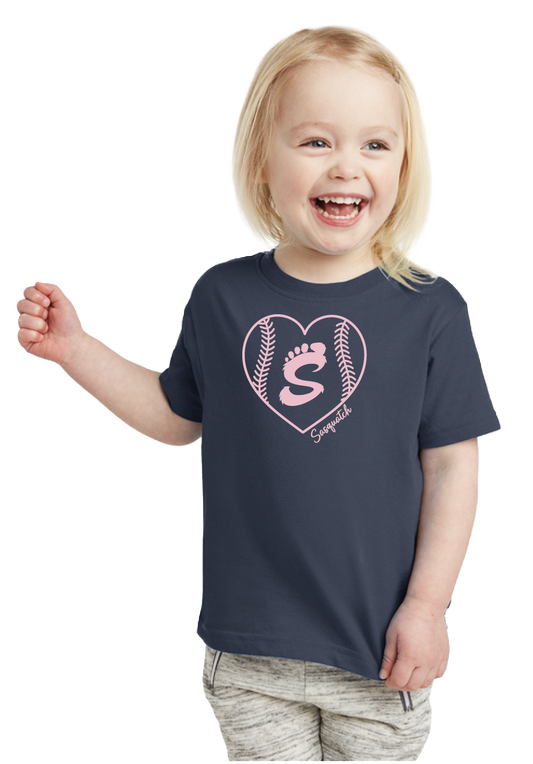 Sasquatch Toddler Heart T-Shirt - Navy