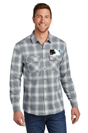 Sasquatch Flannel - Grey/ Cream Open Plaid